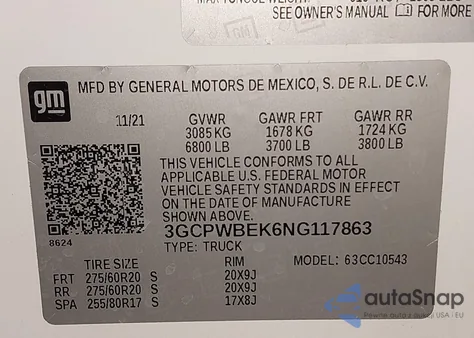 2022 Chevrolet Silverado 1500 Ltd 2Wd Short Bed Custom from USA, damaged, VIN 3GCPWBEK6NG117863